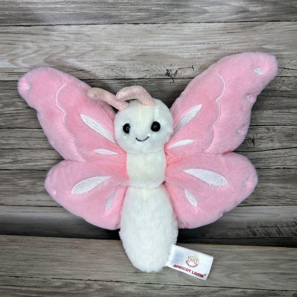 Apricot Lamb Stuffed Butterfly Animal Plush Pink White‎ Toy